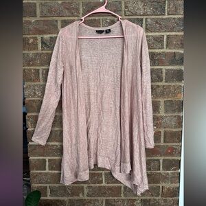 Tahari Blush Open Front Linen Cardigan